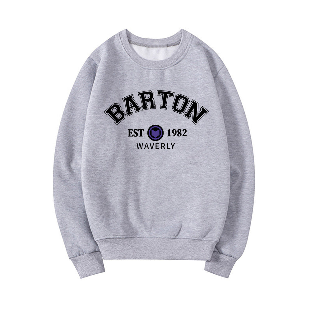 Autumn and Winter Sweatshirt for Women Thickened Letter Printed Round Neck Sweatshirt Plus Thin Velvet Sweatshirt for Women Casual Loose