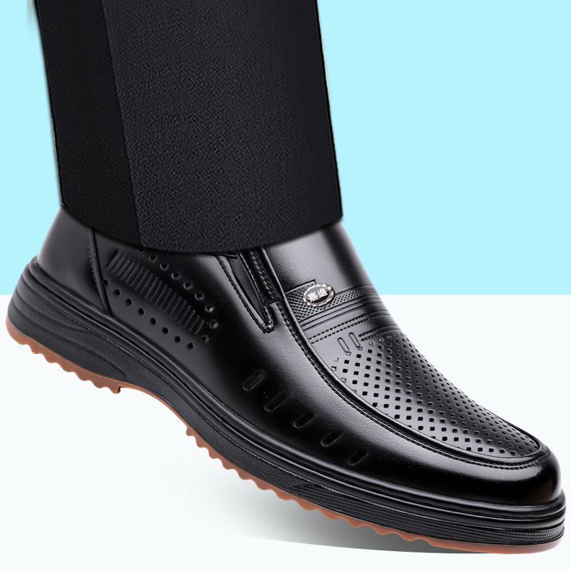 Real Men's Summer Sandals, Men's Shoes, Tendon Soles, Lightweight Casual Hollow Sandals, Non-Slip Middle-Aged and Elderly Dad's Clogs