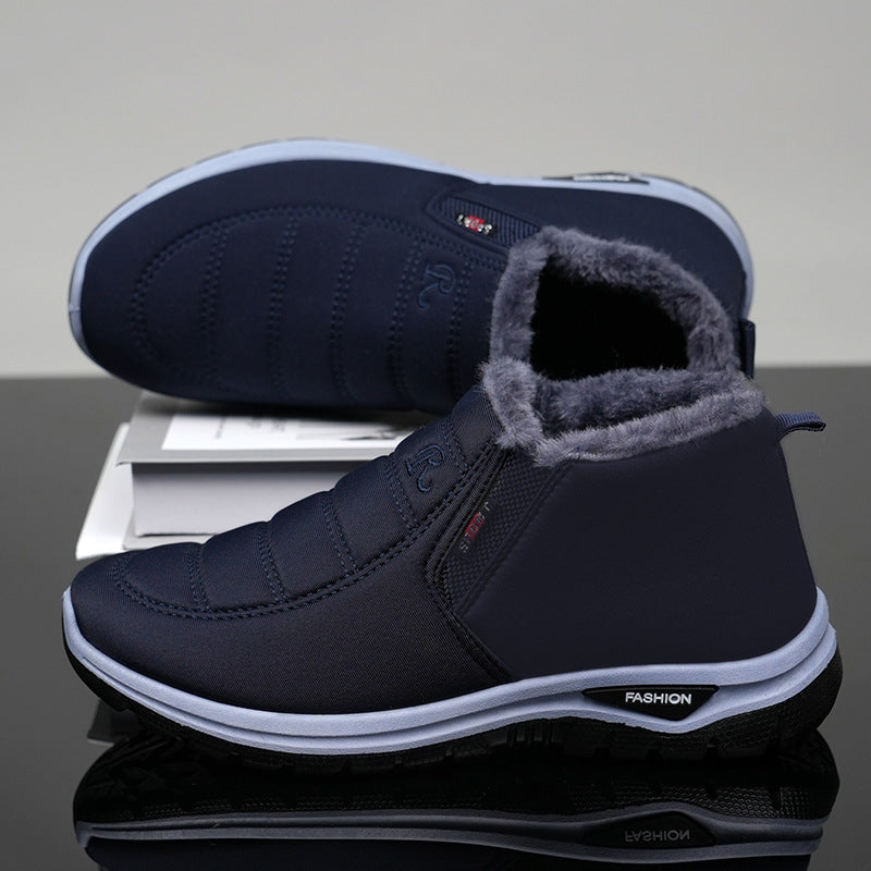 Winter New Cotton Boots Thickened Warm Boots Waterproof Non-slip Snow Boots for Men and Women Middle-aged Old Beijing Cotton Boots
