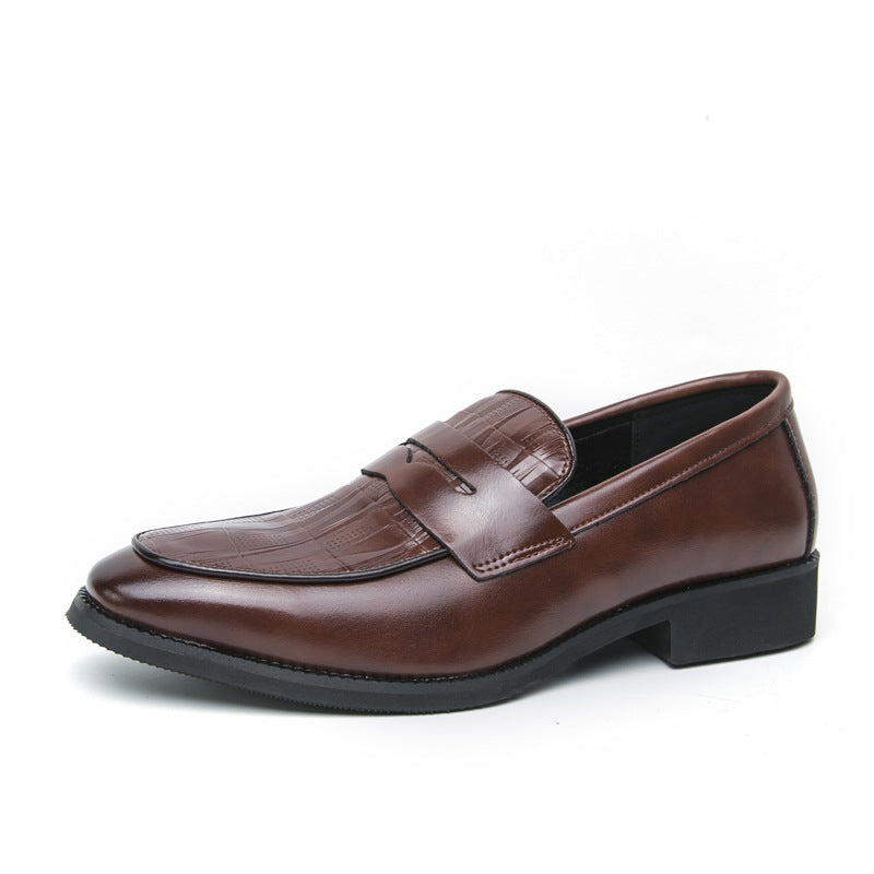 Cross-Border Large Size Men's Open Smile Loafers Business Formal Leather Shoes 38-46 Men's British Slip-On Leather Shoes
