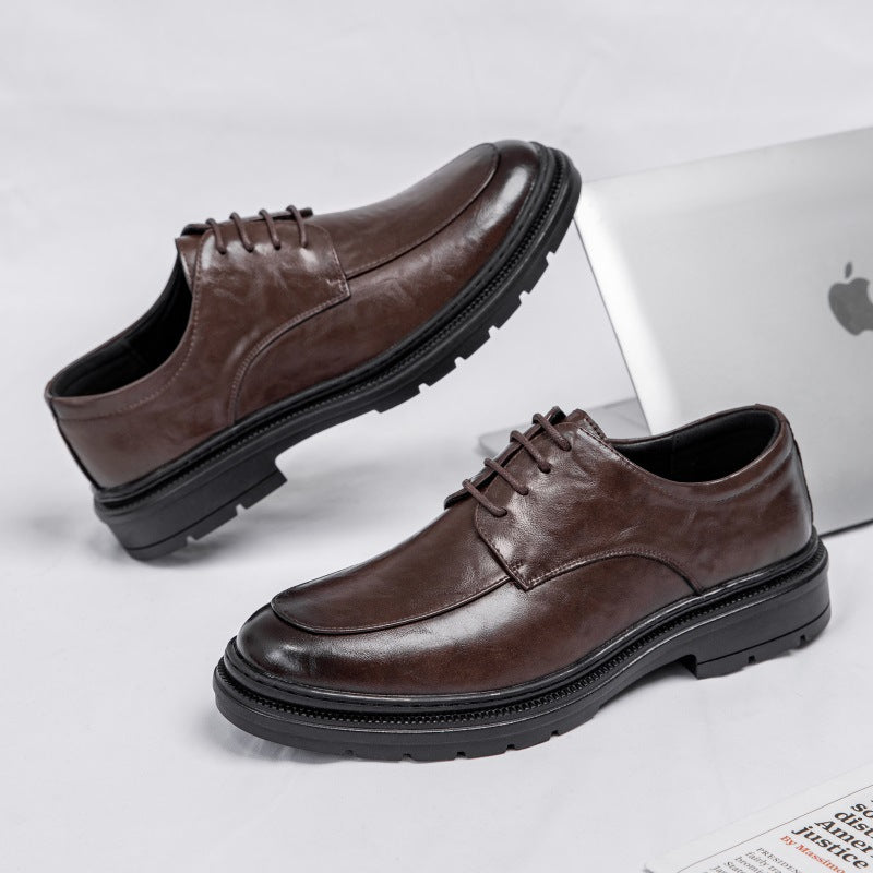 2023 New Men's Leather Shoes Business Formal Casual Men's Shoes Breathable British Men's Trendy Shoes 6096