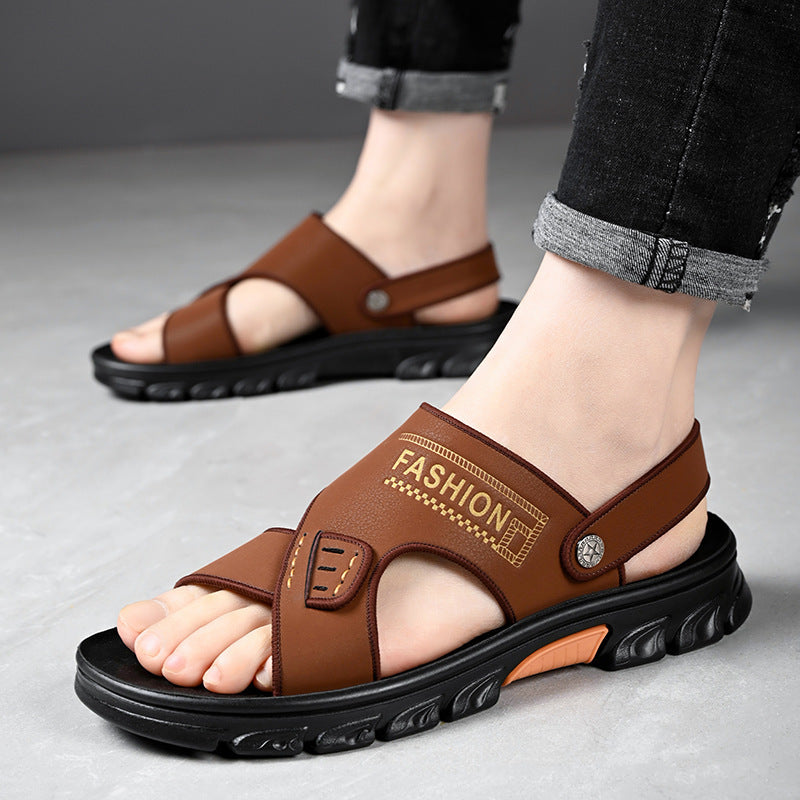 Men's Sandals Summer New Soft Bottom Soft Surface Casual Beach Shoes Outdoor Dual-use Sandals and Slippers Men's All-match Work Shoes
