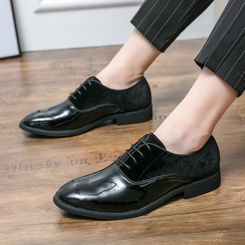 Men's Formal Business Leather Shoes in Large Sizes for Foreign Trade, Trendy Low-Top British Pointed Wedding Groom Shoes in Stock