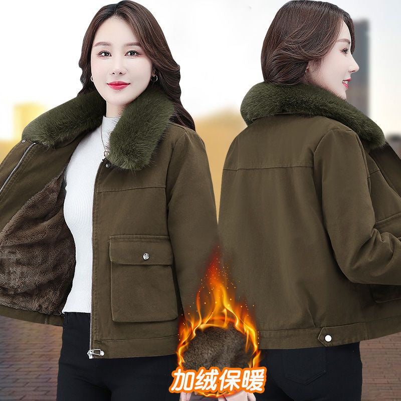 Small Age-reducing New Short Cardigan Jacket Women's 2022 New Cotton-padded Coat Cotton-padded Jacket Plus Velvet Thickened Women's Winter Clothes