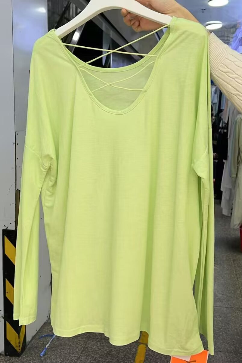 Long-Sleeved T-Shirt for Women Early Autumn 2025 New Design Niche Thin Backless Cross Top Bottoming Shirt Inner Wear