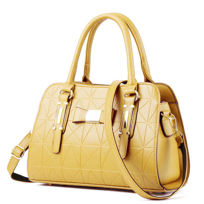 Bow women's bag embossed handbag foreign trade large capacity shoulder bag wholesale messenger bag simple mother bag