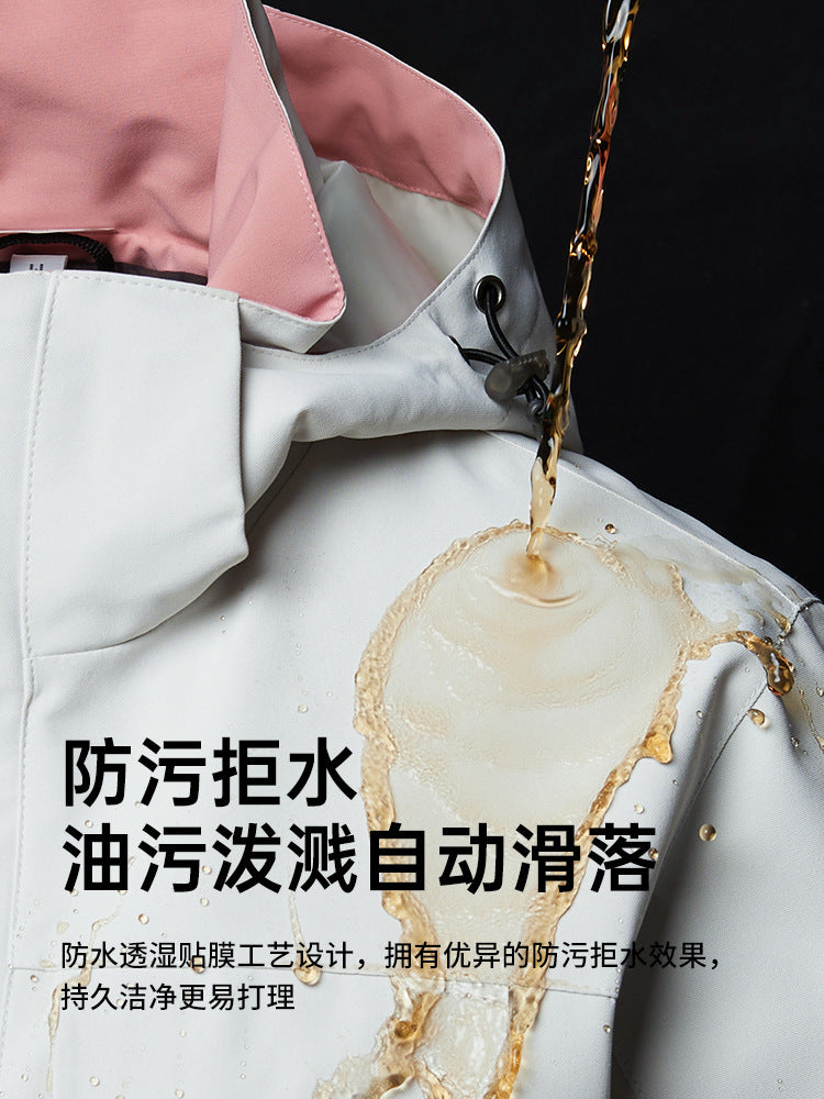 E-Commerce supplies outdoor single Jacket Women's windproof spring and autumn mountaineering clothing detachable hooded jacket men 08A