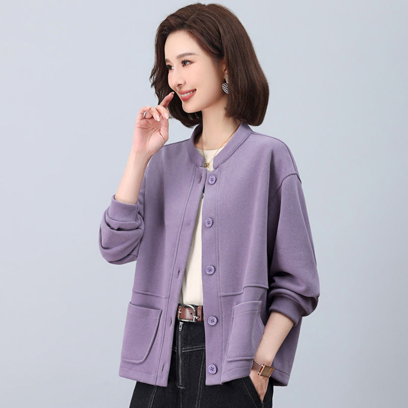 Women's Sweater 2025 New Casual Explosions Cardigan Middle-aged Mother Sports Coat Spring and Autumn Thin Hooded Top
