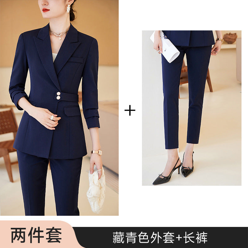 Professional suit suit women's spring and autumn elegant slim waist design suit workplace work clothes commuter work clothes