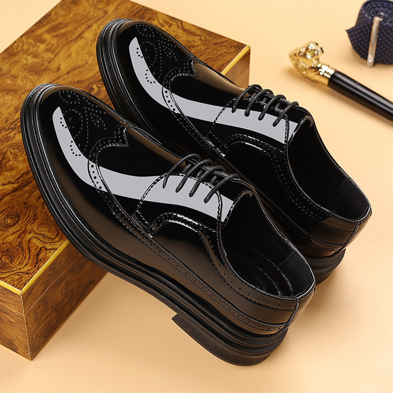 Large Size Summer Leather Shoes for Men 2025 New Business Formal Brogue British Casual Men's Shoes