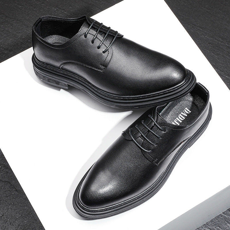 British Men's Shoes, Groomsmen's Black Groom's Business Formal Soft-Soled Suit Leather Shoes, Men's Wedding Shoes, Business Casual