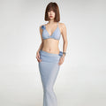 New Style Split Swimsuit, Feminine, Slimming, Flesh-Covering, Backless Halterneck Bikini, Hot Girl Style Hot Spring Swimsuit