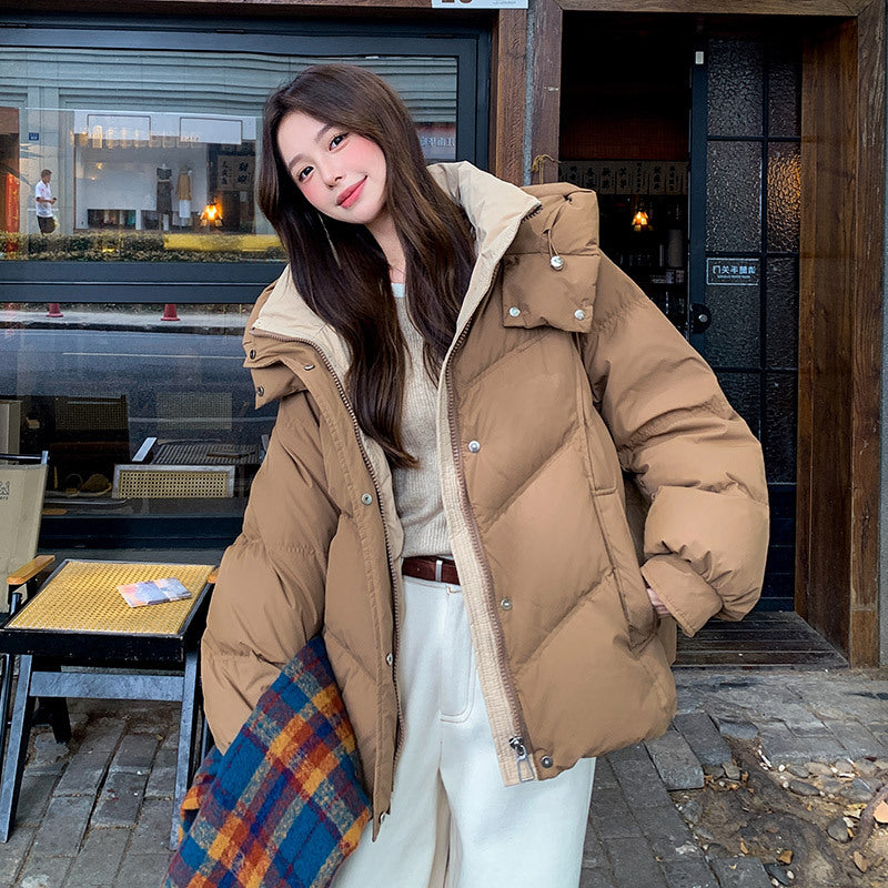 Actual Shot of New Cotton-Padded Clothes for Women in Winter 2025 New Style Short Thickeneded Popular Cotton-Padded Jackets for Small People