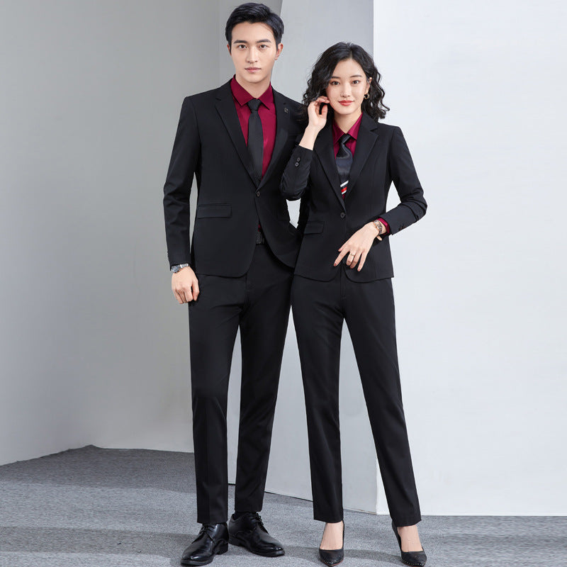 New Business Suit Men's Work Clothes Women's Black High-End Suit Suit Lawyer Teacher Work Professional Formal Wear