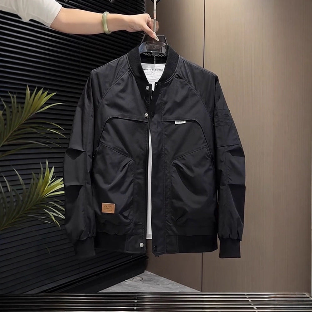 Men's Baseball Jacket Spring and Autumn Fashion Versatile Casual Workwear Coat Trendy Stylish Top Men's Fashion