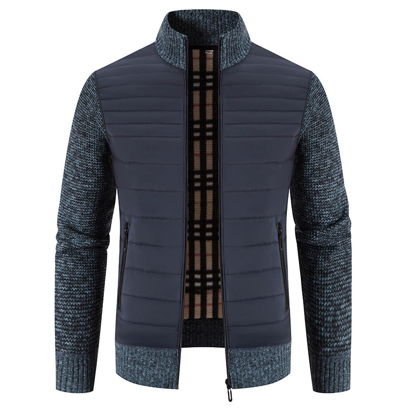 2022 New Style Collar Stitching Fashionable Casual Youth Zipper Cardigan Long-sleeved Slim-fit Men's Sweater Sweater