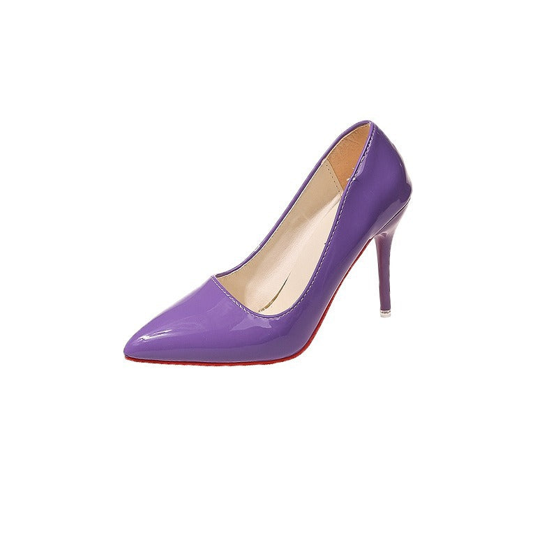 Candy Color High Heels for Women 2025 New European and American Style Pointed Toe Stiletto Heels Fashion Women's Shoes Flats Large Size 35-4