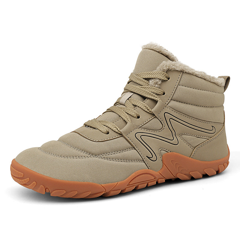 Cross-border Snow Boots Men's Winter Warm Boots Men's and Women's fleece-lined Warm Boots Outdoor Five-finger Waterproof Cotton Shoes Mountaineering Shoes