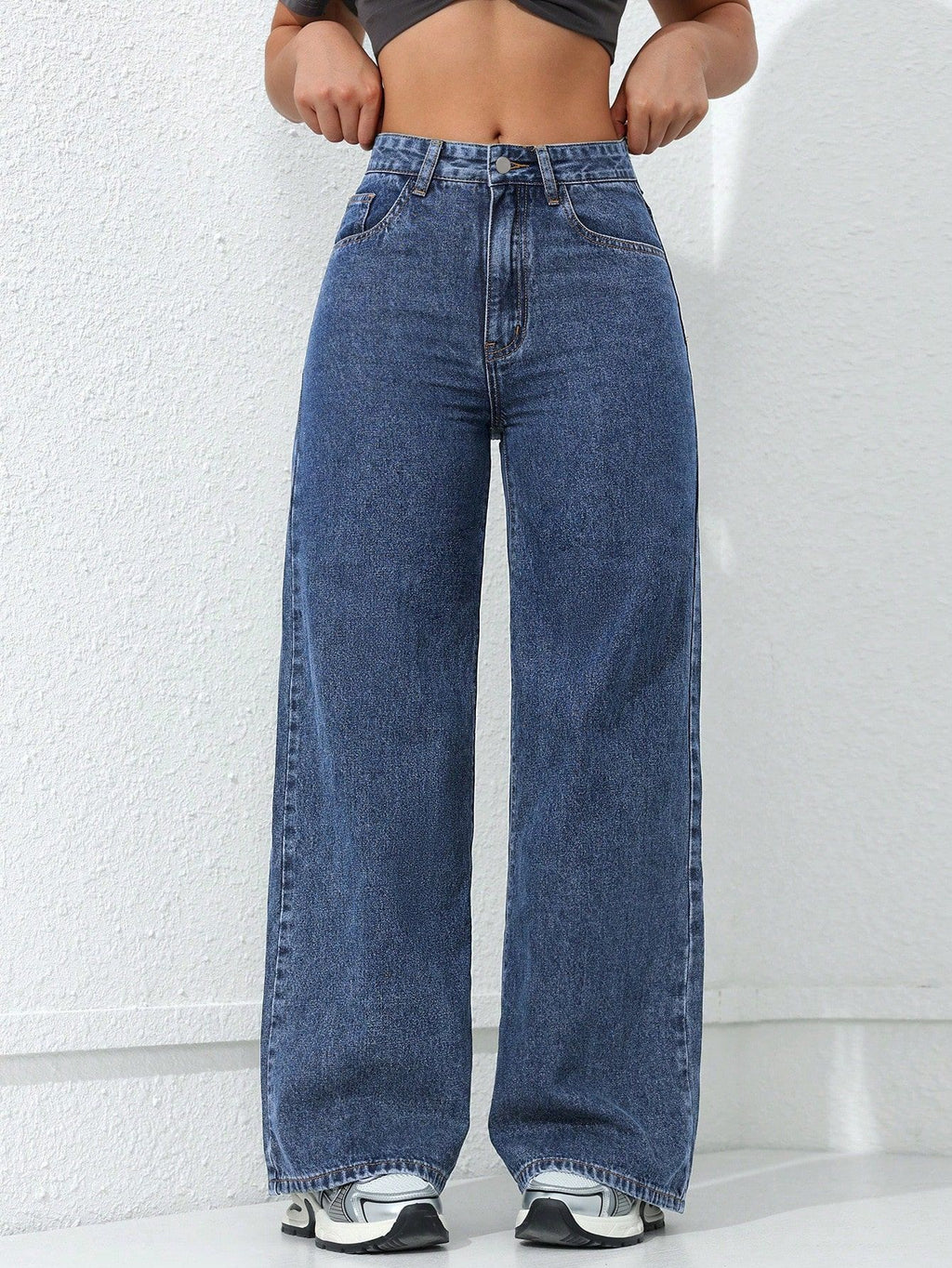 American Wide-Leg Jeans for Women 2025 Spring New Style Washed Loose Slimming Look Straight Floor-Length Denim Pants Jeans