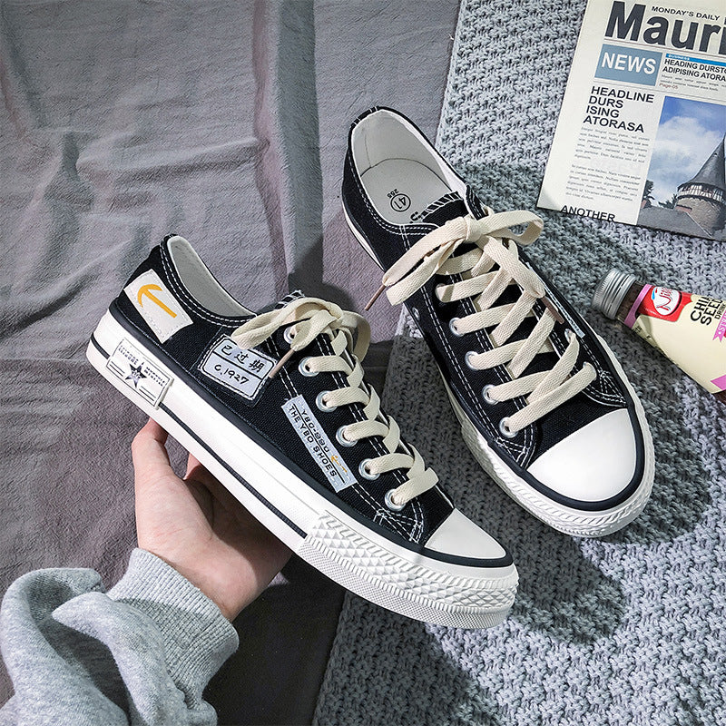 New Low-top Canvas Men's Shoes Summer Breathable Casual Korean Fashionable Men's Shoes All-match Sports Student Sneakers