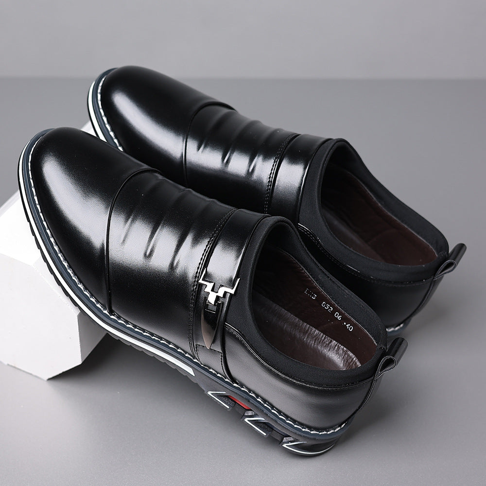 Formal New Style Loafers Solid Color Office Shoes Business Legs Casual Shoes Men's All-match Wear-resistant Casual Shoes Men's Shoes