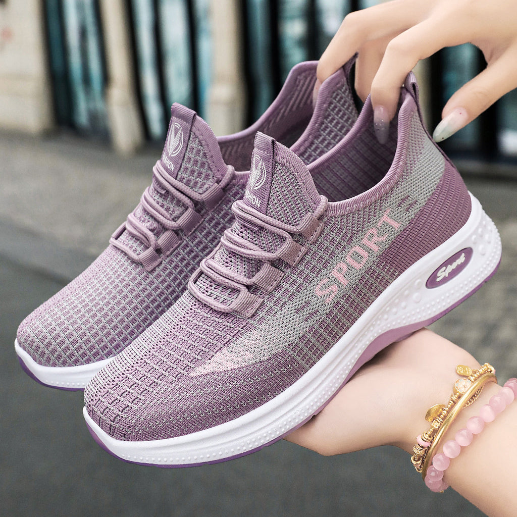Sports Shoes for Women, Summer New Breathable Mesh Shoes, Fly-Knit Soft-Soled Running Shoes, Comfortable and Not Tiring for Feet, Casual Women's Shoes