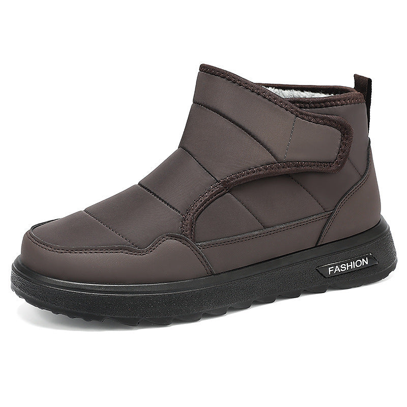 Shoes Men's Shoes Plus Velvet Thickened Cotton Boots Winter New Stuffed-Lined Outdoor Slip-On Casual Walking Snow Boots