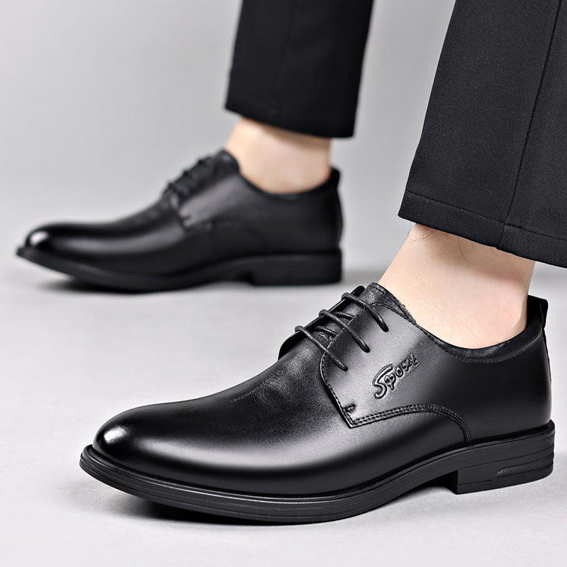 First layer cowhide men's business formal wear leather shoes leather commuter men's shoes administrative enterprises and institutions work leather shoes men