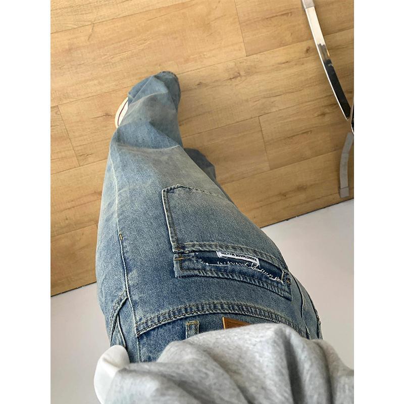 Spring and Autumn New Design Loose Straight-Leg Jeans for Women, Retro High-Waisted, Slimming, Drapey, Versatile Narrow-Cut Long Pants Trendy
