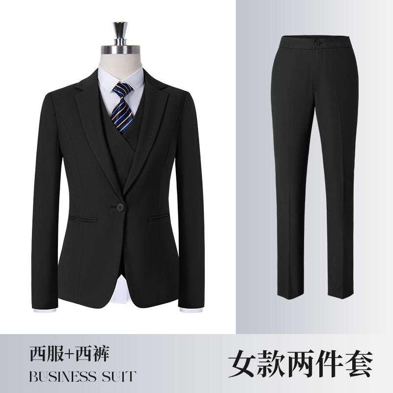 High-End Women's Suit Black Women's Suit Business Formal Gray Professional Women's Pants Suit Blue Haze Blue
