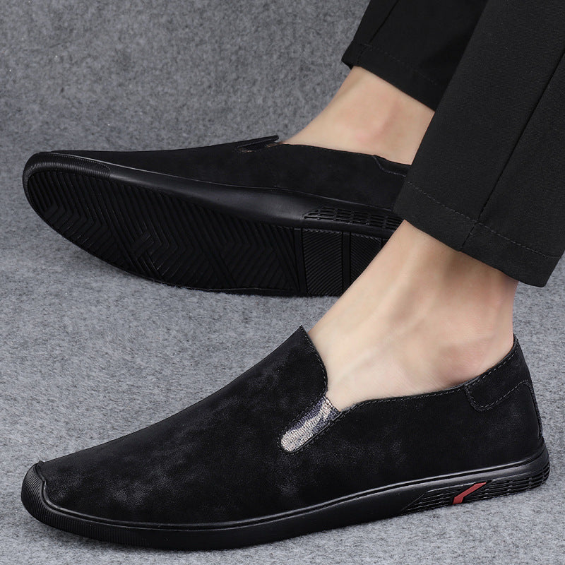 Doug Toe Men's Autumn New Arrival plus size Retro Simple Leg Lazy Shoes Fashionable Casual Loafers