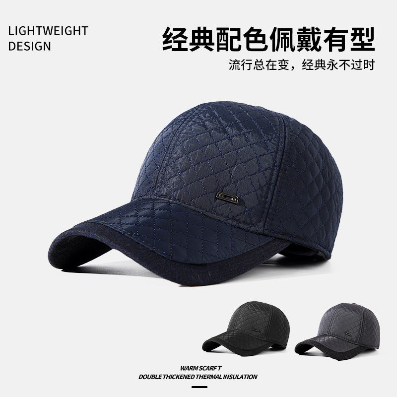 Winter Hats for Middle-Aged and Elderly Men, Dad's Warm Baseball Cap, Elderly Grandpa's Autumn and Winter Ear Protection Old Man's Cotton Hat