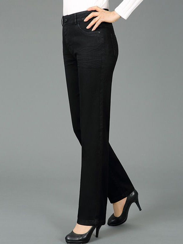 Mom's Jeans for Women 2026 Spring New High-Waisted Versatile Stretch Straight-Leg Pants Loose Long Pants for Middle-Aged Women