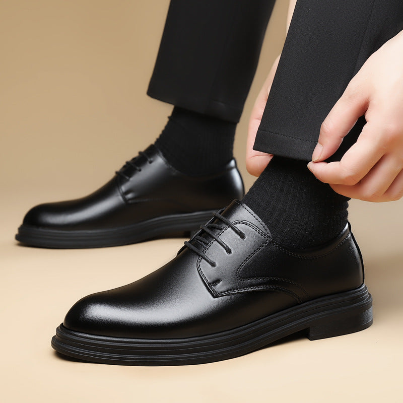 Leather Shoes for Men, Black Suit Men's Shoes, Soft Sole Men's Interview Business Formal Wear, Youth Casual Shoes, Groomsmen's Wedding Shoes