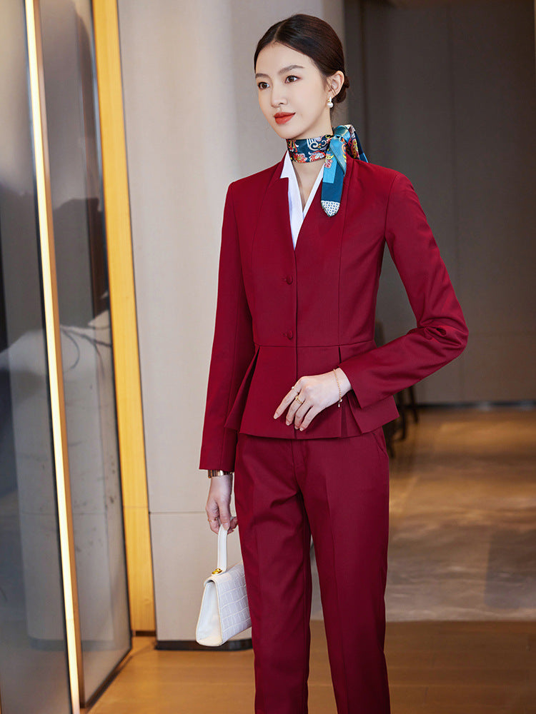 Professional suit suit women's Spring and Autumn 2023 new fashion temperament capable sales department real estate consultant work clothes