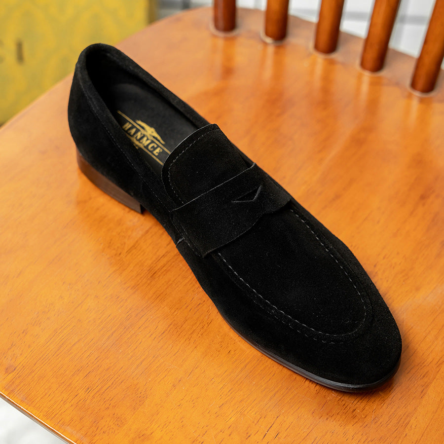 [One piece is also ex-factory price] Business Casual British Fleece Leather Men's Shoes Leather Men's Penny Loafers