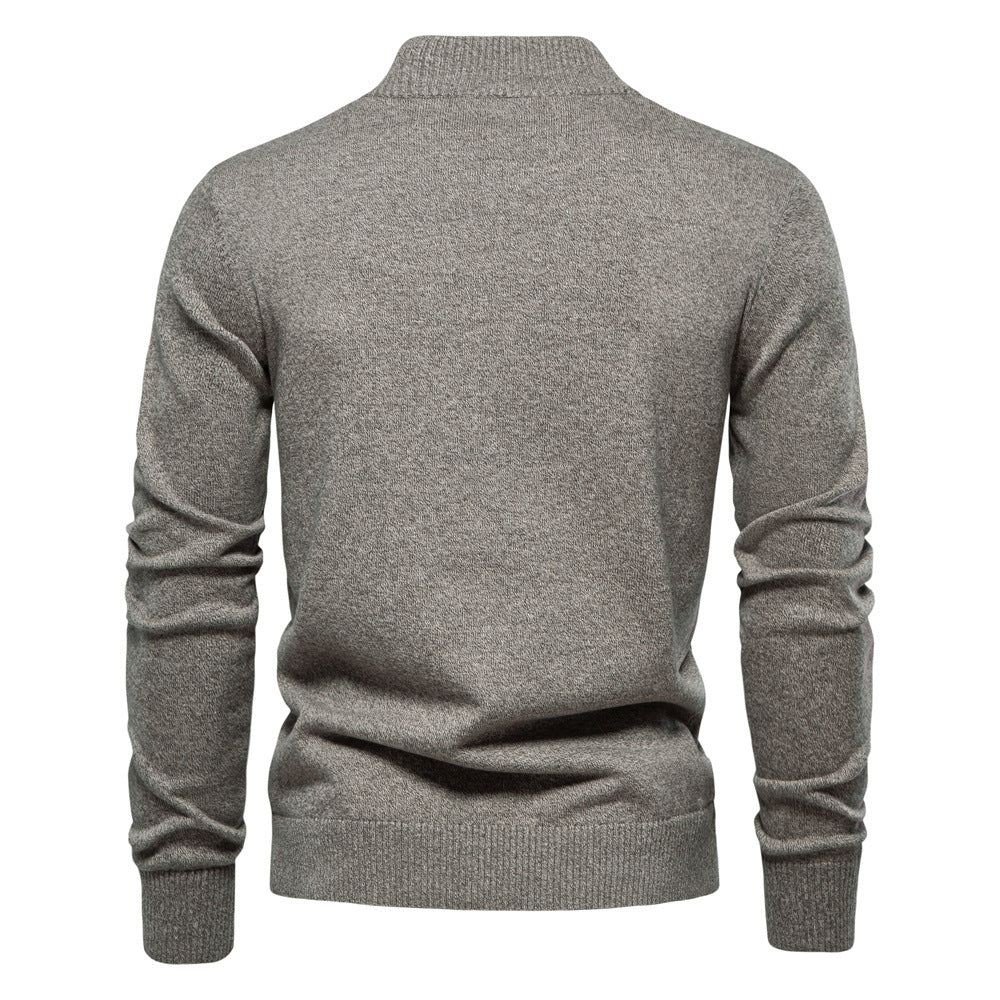 European and American Men's Sweaters, Men's Cardigans, Business Casual Autumn and Winter 2024 Cross-Border New Tops, Pure Color, High Quality