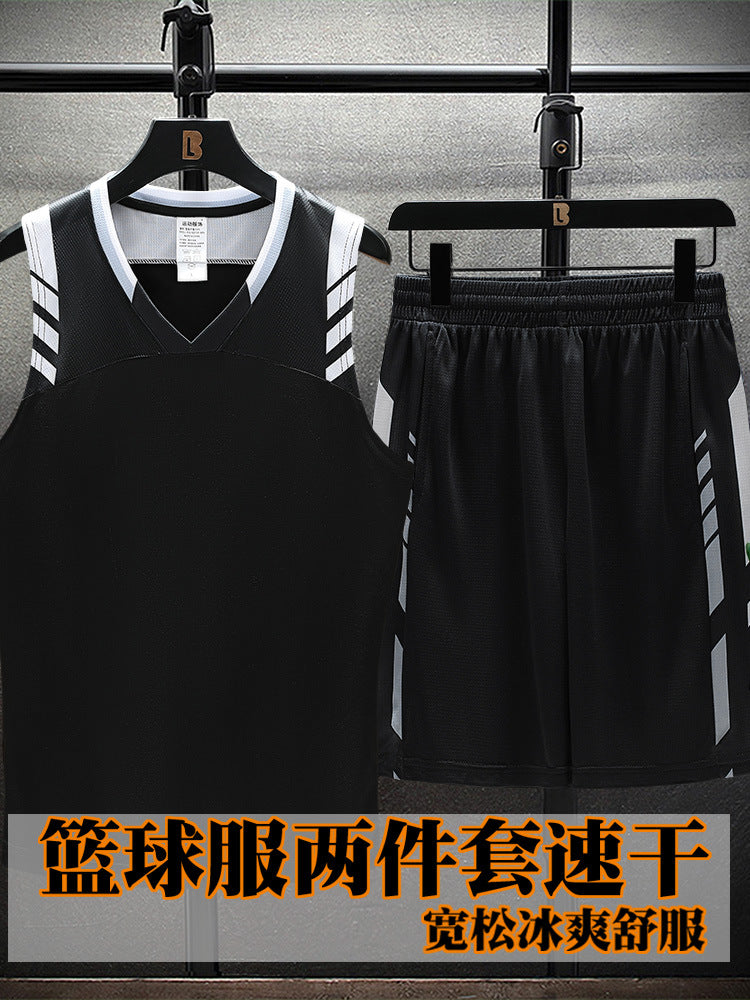 American Basketball Uniform Suit Narrow Shoulder Training Vest Printed Picture Men's Sportswear Wholesale Youth Game Team Uniform
