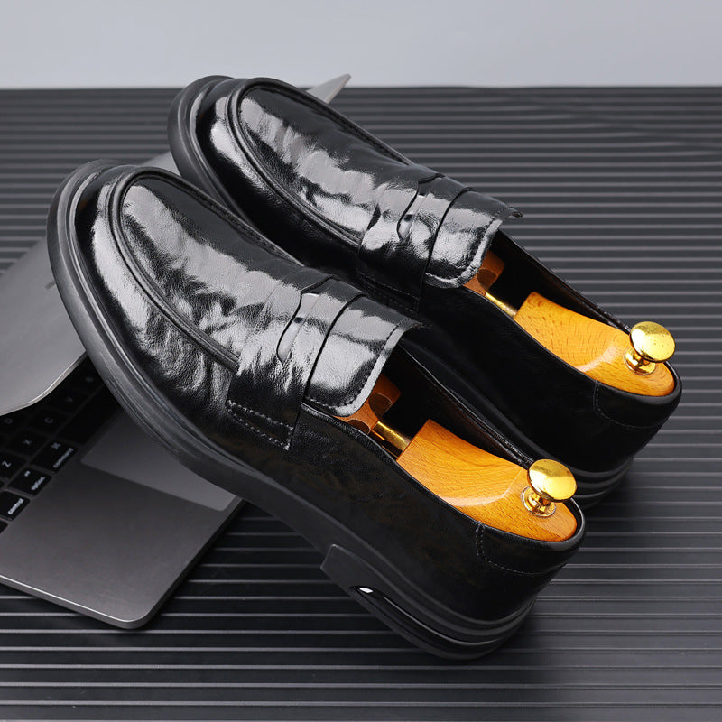 Men's Casual Leather Shoes 2026 New Style Cowhide Formal Business Leather Shoes Non-Slip Slip-On High-End Men's Shoes Wholesale