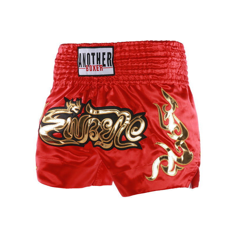 New Solid Color Boxer Shorts Fighting Sanda Kicking Pants Thai Style Muay Thai Shorts Kids Adult