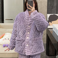 2025 New Pajamas for Women, Autumn and Winter Thickened and Fleece-Lined Coral Fleece Set, Plus Size Warm Loungewear for Autumn and Winter