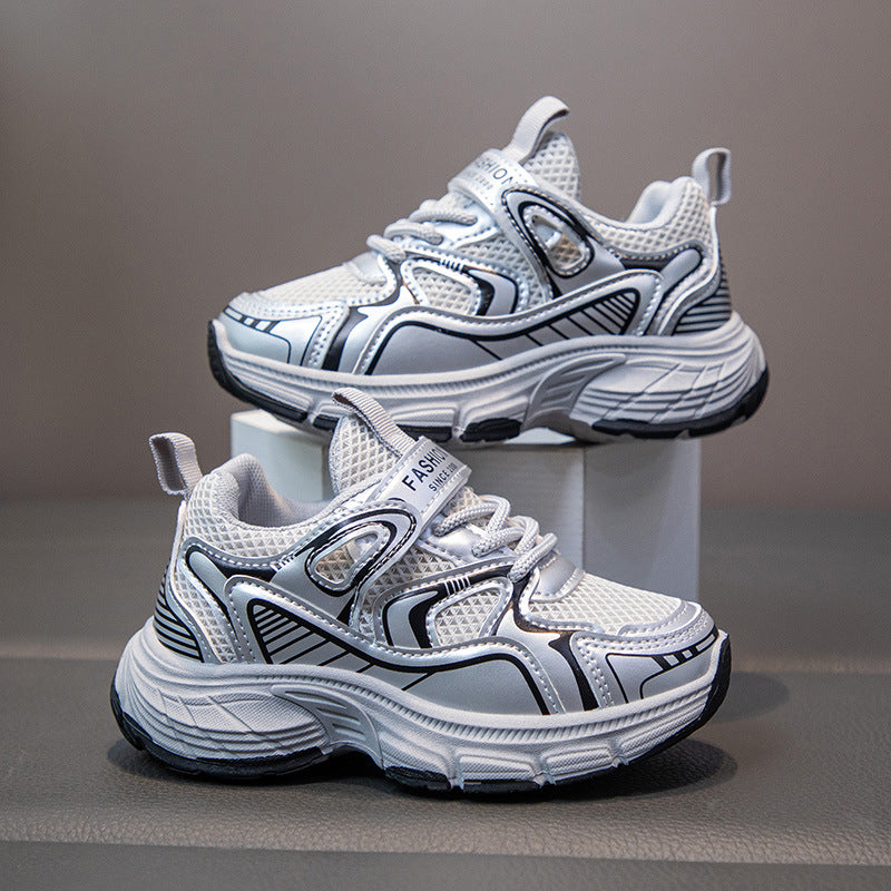 Children's Sports Shoes 2025 Spring & Fall New Popular Fashion Internet Celebrity Soft Sole Dad Casual and Comfortable Sports Shoes Trend