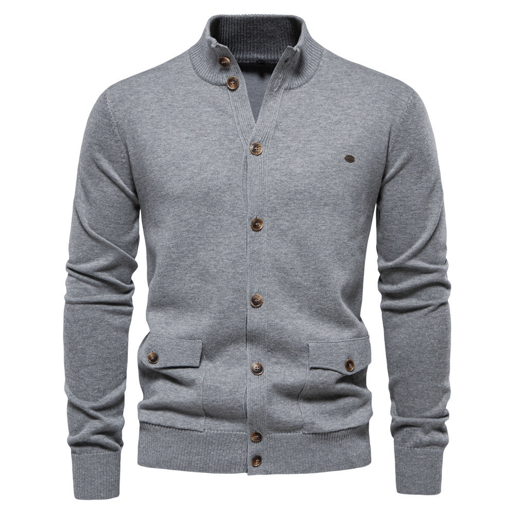 European and American Men's Sweaters, Men's Cardigans, Business Casual Autumn and Winter 2024 Cross-Border New Tops, Pure Color, High Quality