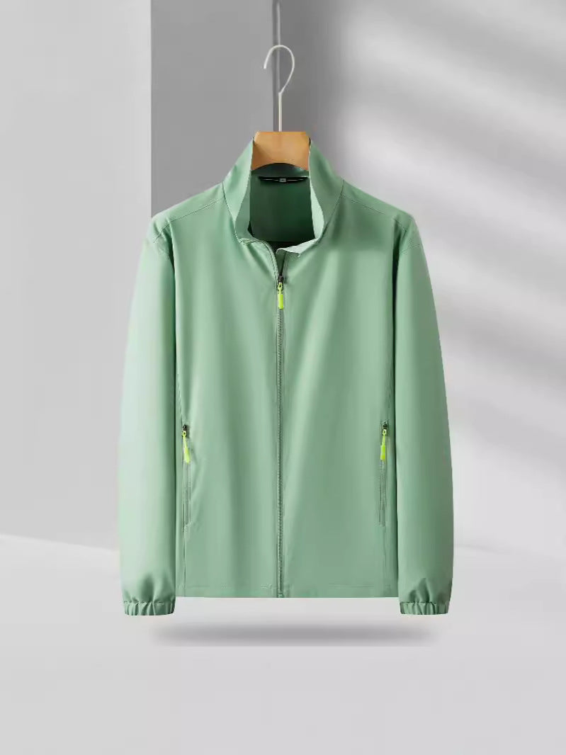 2025 Autumn/Winter 7788 Style Outdoor Loose-Fitting 160g Stand-Up Collar Zip-Up Jacket Windbreaker Business Workwear