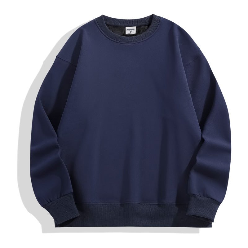 500g Imitation Cashmere Off-Shoulder Sweatshirt Custom Work Clothes Cultural Shirt Round Neck Hoodie Jacket with Logo Printed