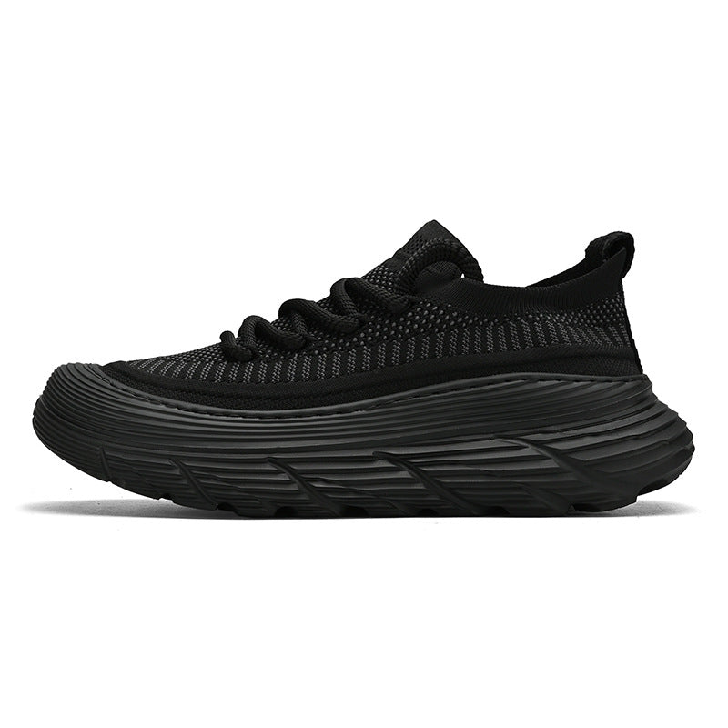 New Summer Shoes  Korean-style Trendy Casual Shoes Fly-woven Breathable Mesh Shoes Thick Sole Increased Sports Mesh Shoes