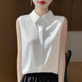 Wholesale New Summer Thin Sleeveless Women's Shirts Anti-Wrinkle Draped Women's Inner Shirts with Suit Tops Women's Clothing