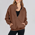 Cross-border 2023 new half-zipper sports sweater women wish Amazon loose pullover long sleeve solid color top women