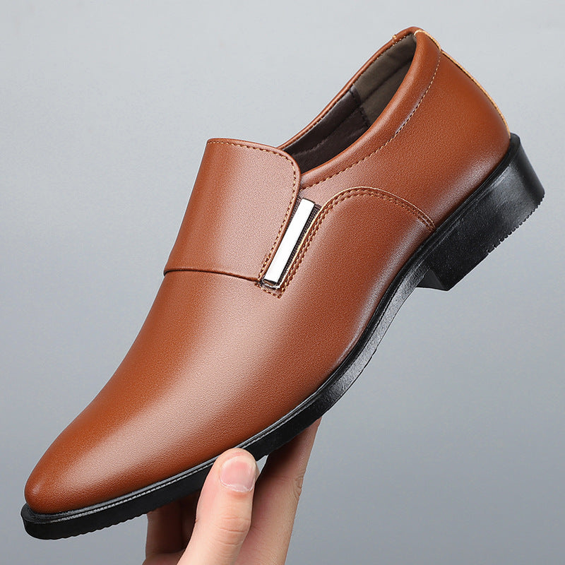 2026 Autumn and Winter New Men's Leather Shoes British Style Soft-Soled Men's Casual Shoes Business Formal Shoes Groom's Wedding Shoes