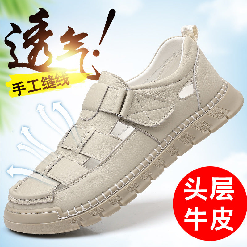 2025 Sandals Men's Summer Breathable Toe-Toe Clogs Hollow Soft Sole Sports Driving Beach Wading Sandals Dropshipping